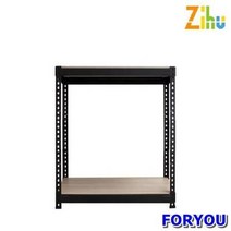 Foryou25 지후 앵글선반 2단 철제 선반 앵글 조립식, 블랙