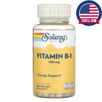 솔라레이 비타민B1 티아민 100mg Thiamine 100식물성캡슐, 100mg 100식물성캡슐