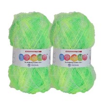 [앵콜스] (10+1) 웰빙 수세미 반짝이(2볼묶음) 80g 원조 수세미실 퐁퐁 아크릴 수세미, 34 흰연두나염(2볼묶음)