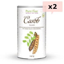 PureRaw 캐롭 파우더 가루 분말 240g 2팩 Organic Carob Powder (독일배송), 2개