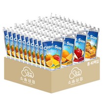 소솜상점 카프리썬 200ml 혼합 40팩 (오렌지망고+오렌지+사과+사파리 각 10팩)