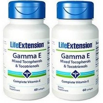 [Life Extension] 수명 연장 감마 E 토코페롤 및 토코트리에놀 60 소프트 젤 (2 팩), 60정