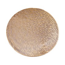 38cm 중공 라운드 PVC Placemat 비 슬립 절연 테이블 매트 코스터 패드 세척 가능, 둥근, 청동