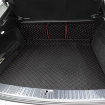 카프트 포르쉐 카이엔 트렁크매트 프리미엄 가죽 퀄팅 차박, 블랙-블랙