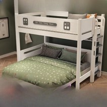 벙커침대 아이방침대 성인이층침대 원목침대 인테리어침대, 1500mmX2000mm, 옆사다리+침대  [매트리스+책장서랍 ]