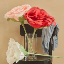 자이언트 페이퍼 플라워 대형 한 송이 로즈 장미 꽃다발 - 피치