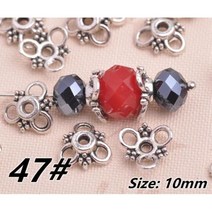 50pcs 티베트어 실버 컬러 금속 꽃 느슨한 스페이서 비즈 쥬얼리 만들기 DIY 공예품 결과 32 # 53, CHINA, 47