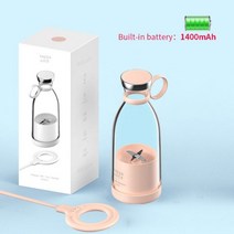 착즙기 휴대용 미니 믹서 전기 과즙 기계 신선한 과일 주스 블렌더 스무디 메이커 컵 병 F 여행 주방, 02 Pink