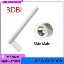 PBX 콜센터Grandwisdom-2.4g 안테나 3dbi sma male wlan wifi 2.4ghz pbx iot 모듈 라우터 신호 수신기 고, 02 2PCS