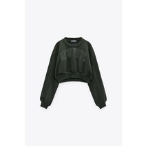 독일 자라 ZARA 크롭 슬로건 스웨트셔츠 100464