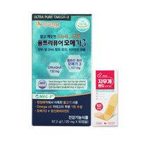 신일제약 울트라퓨어 오메가3 1120mg 60캡슐 EPA DHA 혈행개선 눈건강 + 반창고닷컴 지우개밴드 10매입