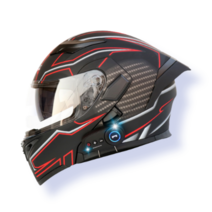 킥커머스 초경량 블루투스 풀페이스 시스템 오토바이헬멧 하이바 바이크 헬멧, XL, 콜라보매트블랙