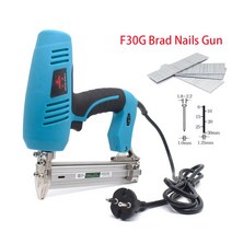 타카총 에어 전기 타가 타정기 2000W F30G Brads 프레이밍 태커 손톱 총 400 개 가정용 Diy 수공구 목공용, 01 파란