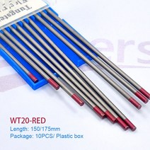 TIG 150/175mm 텅스텐 전극 용접봉 WT20 WC20 WL15 WL20 WP WZ8 ARC 용접기 용, 1.6 미리메터_150mm x10PCS