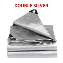 방수 타포린 커버 천막 캐노피 정원 식물 보트 0.32mm, double silver, 4x4m