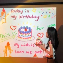 fooi 오늘의주인공 생일빔 생일축하 생일파티 미니빔 + 칩세트, 01.스마일 HBD