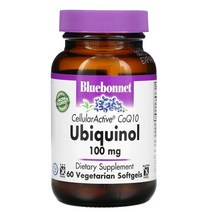 블루보넷 CellularActive 코큐텐 Q10 유비퀴놀 100mg 60개 채식주 소프트젤, 50 mg