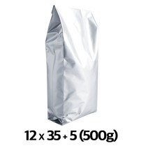 [이지포장] 두꺼운 은박 은색 M자형 커피봉투 500g 50매 아로마 밸브 부착 가능