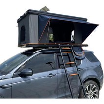 전자동 차량 루프탑텐트 차박텐트 차크닉 차위 하드탑, 크로스바가 없는 블랙 쉘 이중층
