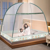 튼튼한 사각 고급 모기장 어린이 아기 침대 대형, [폭 2.0 x 길이 2.2] 양문형, 당근 토끼