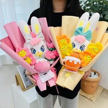 리코당근케익 생일선물 인형꽃다발, 생일케익핑크