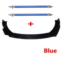 4PCS Universal Car Front Bumper Splitter Lip Spoiler Diffuser Protector Guard Cover Trim Strut Rods, 03 Black with Blue