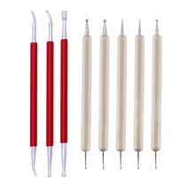 우드카빙키트 8개/대 가죽 공예 도구 5Pcs 나무 도트 펜 조각 스트로크 작업, 01 다색