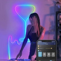 감성 무드등 한보름 티비 조명 전참시 조명, 다른, 60, 와이파이 APP + 원격 제어 + 음악 리듬 3 미터