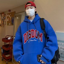 이유까까 남성용 DISDOM 오버핏 기모 후드티