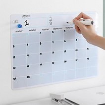 쓰고지우는 자석식 주간스케줄 월간계획표 일정노트 시간관리 플래너, Monthly Black