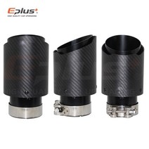 튜닝 머플러 준비엘 머플러팁 듀얼팁 자동차 광택 탄소 섬유 시스템 파이프 팁 스트레이트 유니버설 블랙 스테인레스 장식 akrapovic, 77mm-114mm