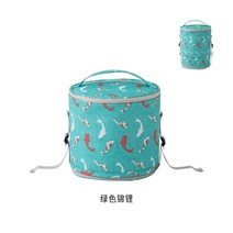 라운드 도시락 가방 옥스포드 헝겊 짙은 아이스 가방 패션 알루미늄 호일 식사 가방 휴대용 절연 가방 맞춤 도매, 녹색 잉어