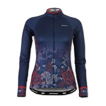 세컨윈드 플로랄 여성용 긴팔저지 자전거의류상의