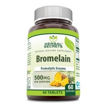 Herbal Secrets Bromelain 500 Mg 태블릿 | GMO 프리 글루텐 미국 제조, 60 count