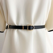 여성 가죽 골드 금장 허리띠 세련된 1.5cm 프리사이즈 원피스 포인트 슬림 벨트