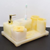 호텔 욕실 수지세트 욕실 액세서리 세트 수지 소재 비누 디스펜서 칫솔 홀, 7 Pieces Set D