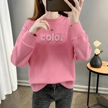 라운드넥긴팔티 롱슬리브티 맨투맨 여성 가을 스타일리쉬 이니셜 핫픽스 와이드 루즈핏 상의 2566752512