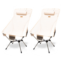 코누 더블넥 캠핑의자 롱 릴렉스체어 경량 초경량, 더블넥 Grande L, 베이지, 2개