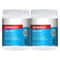뉴트라라이프(Nutra-Life) 뉴트라라이프 피쉬오일(오메가3) 1500mg + 비타민D 300캡슐 X 2개, 600캡슐, 1세트