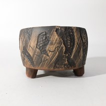 15cm 합식 다육화분 원형나무특대 17x10cm 다육이화분 다육이 분갈이 대품분, 진한 갈색