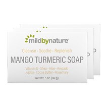 마일드 바이 네이처 망고 터메릭 투메릭 강황 비누 솝 바 141g, 3개