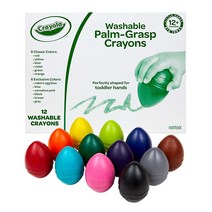 Crayola 계란 모양의 유아용 크레용(12개) 점보 세척 가능한 크레용 만 1세 이상 유아용 대형 크레용