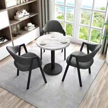 남쪽나무 고급 호텔 카페 커피 티테이블 의자 세트 2인, 원형(60cm)+의자*3, 22:회색(패브릭)