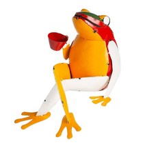 정원조형물 마당꾸미기 정원소품 화단꾸미기 재미 있은 실내 야외 개구리 동상 철 아트 정원 장식 잔디 홈 데스크 동물 선물 구스와이, 01 A(Male Big)