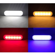 피트인 화물차 12v 24v LED 면발광 미니 차폭등 싸이키 4구 6구, 4구(레드), 1개