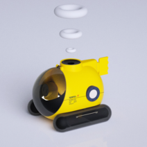 자연식가습기 Humidifier 디디오랩 사무실 고성능 귀여운가습기 무선 기관지 타이머 무소음 예쁜, 노란색