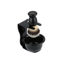 턱수염 면도 브러쉬 솔 shaving brush holder set for men 기, 검은색