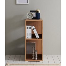 양방향 수납 가능 침대옆 낮은 2단 책장 피아노학원 서재 자취방 마스터룸, 오크