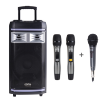 컴스 휴대용 블루투스 버스킹 앰프 Pro CR400P, 혼합색상, CR400PM1(유선마이크 1개 추가)