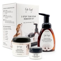 Eye Envy 강아지용 3단계 눈물 얼룩 제거 키트 | 7일 안에 깨끗하고 없는 눈 구성: 클렌저 240ml(8.45액량 온스) 물티슈 60개 및 파우더 14.2g(0.5온스)